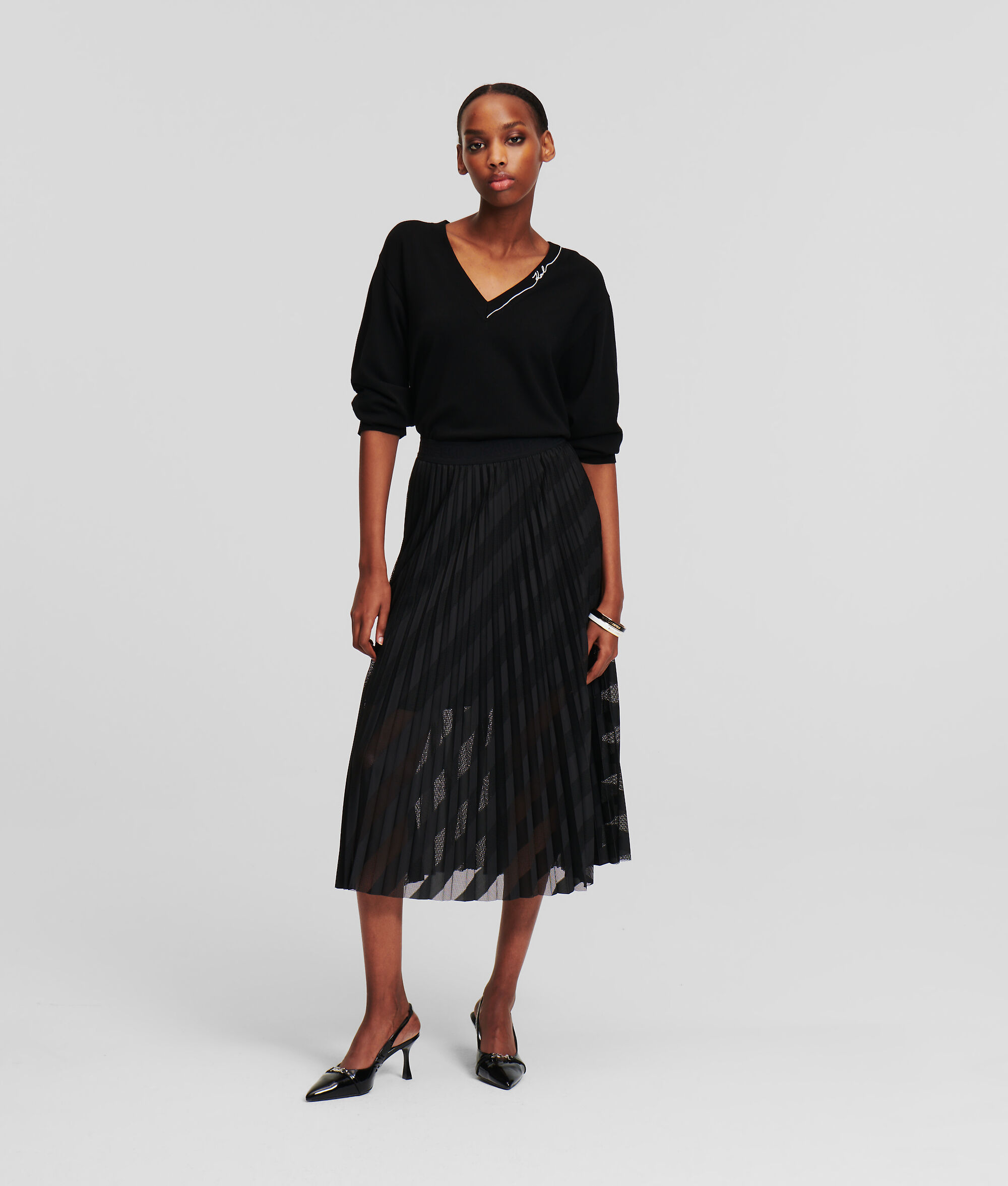 (image for) Innovative MESH PLEATED SKIRT